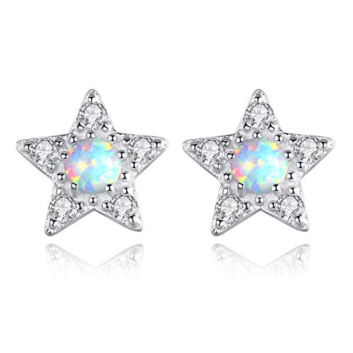 VIKI LYNN Stern Opal Ohrringe mit 925 Sterling Silber und Synthetischer Opal Ohrstecker Schmuck Geschenke für Damen VIKI LYNN Stern Opal Ohrringe mit 925 Sterling Silber und Synthetischer Opal Ohrstecker Schmuck Geschenke für Damen von VIKI LYNN