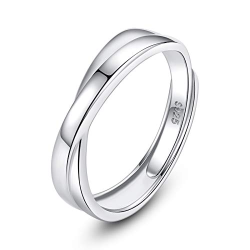 VIKI LYNN Unisex Ring Verstellbare Kreuzringe Verlobung Ehering Aus 925 Sterling Silber fuer Männer Frauen von VIKI LYNN