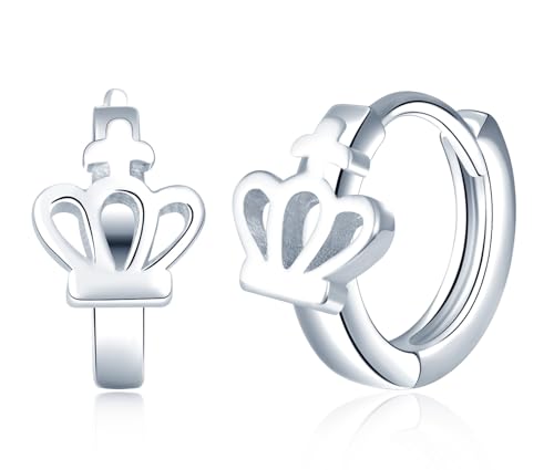 VIKILEE 925 Sterling Silber Damen Ohrringe Intarsien Krone Ohrringe Clip Geeignet für Freunde Freundinnen Hypoallergen von VIKILEE