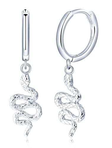 VIKILEE 925 Sterling Silber Damen Ohrringe Schlange Twist Dangle Kette Ideal für Freunde Freundinnen Hypoallergenic von VIKILEE