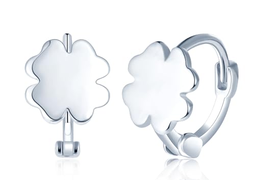 VIKILEE 925 Sterling Silber Damen Ohrringe Slip On Klee Form Ohrringe Ideal für Freunde Freundinnen Hypoallergen von VIKILEE