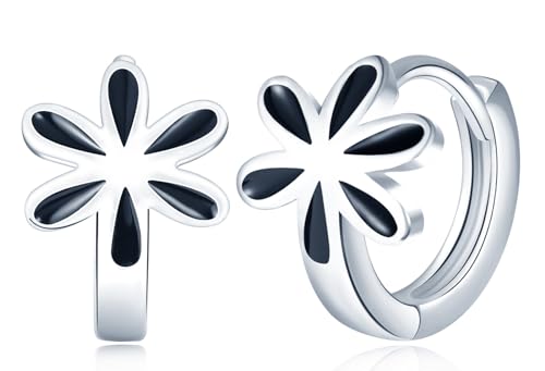 VIKILEE 925 Sterling Silber Frauen Ohrringe Schneeflocke Smokey Hoop Ohrringe Hypoallergene Geeignet für Freundinnen Schwestern Urlaub Geschenk von VIKILEE