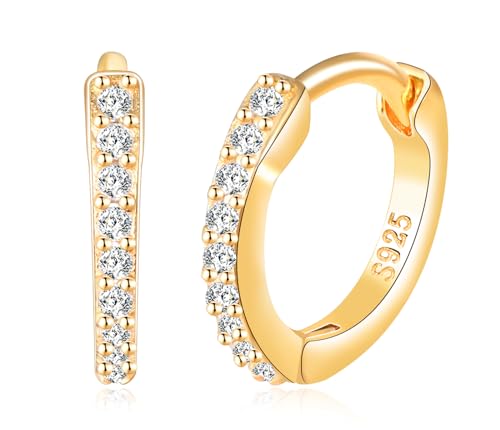 VIKILEE Reif-Ohrringe Damen Ohrringe 925 Sterling Silber Half Hoops mit Diamanten und Zirkonia Ohrring Clips Geeignet für Geschenke für Freunde Freundinnen Hypoallergenic von VIKILEE