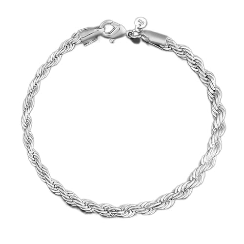 Damen Armband, Mode Manschette Armband Kettenarmbänder, Armband aus 925 Sterling Silber Mode Verwicklung Armband mit Kette Silberschmuck für Schwestern Freundin Paare Mama von VIKIMO