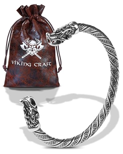 VIKING CRAFT Wikinger Schmuck Edelstahl - Fenrir Armband Herren - Armreif, Deko, Mittelalter, Geschenke Männer, LARP Wolf Viking von VIKING CRAFT