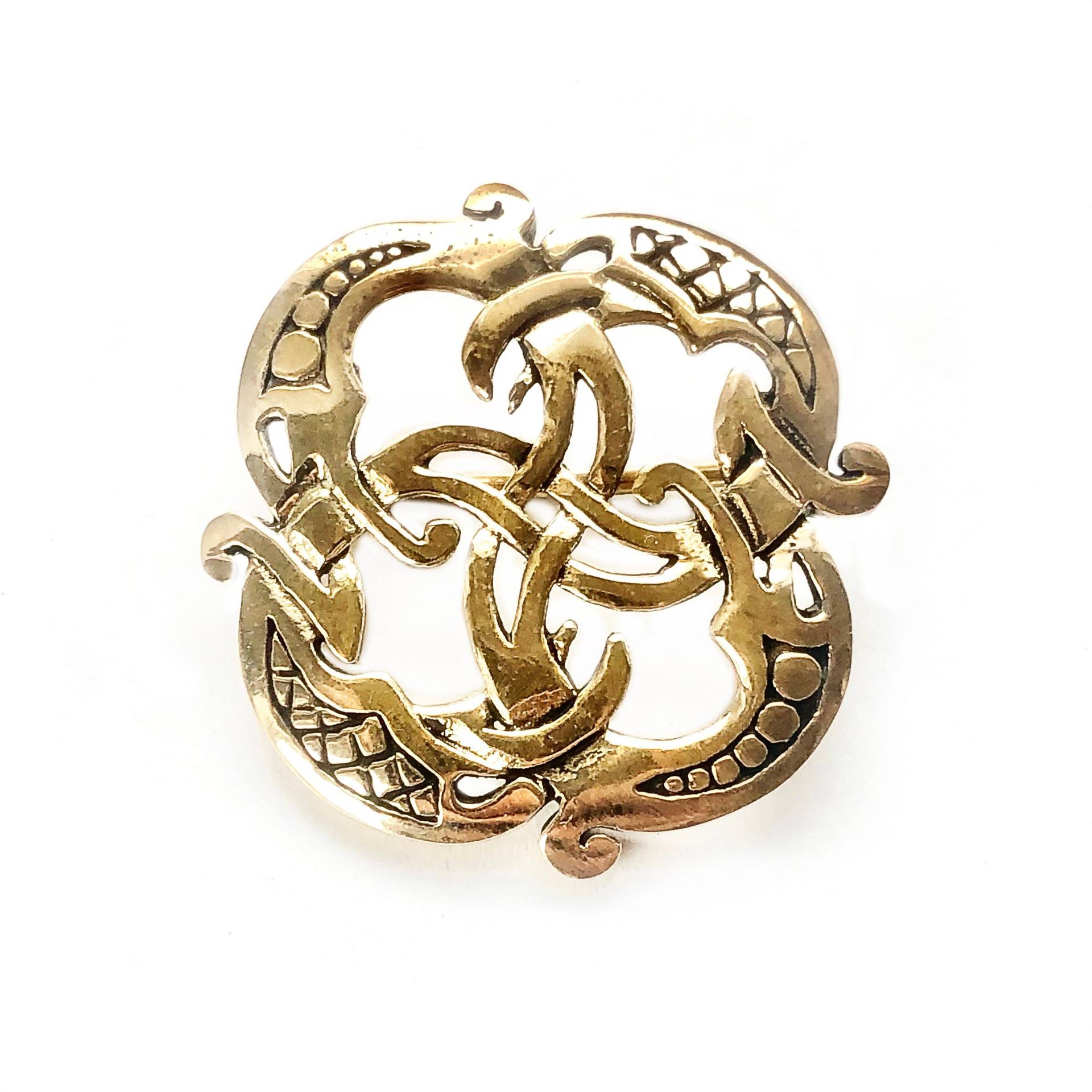 Kai's Drachen Brosche Aus Bronze | Von Viking Kristall von VIKINGKRISTALL