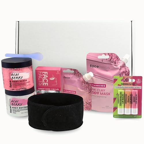 Relaxation Pamper Kit - Peeling, Body Butter, Clay Body Mask, Clay Face Mask, Hair Mask, Trio Lip Balm, Eye Gel Patches | Birthday Gifts for Women, Self-Care Essentials von VIKINGTREAT