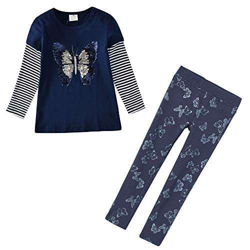 VIKITA Mädchen Bekleidungssets Kinder Top und Leggings Set (2er Pack) Lässig Party Prinzessin Outfit L5760 F5580 3T von VIKITA