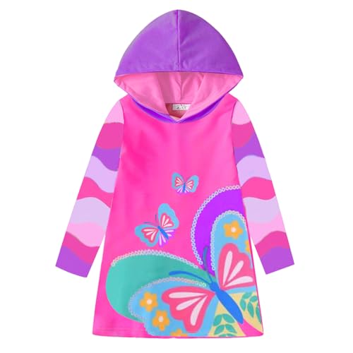 VIKITA Mädchen Kapuzenpullover Kleider Baumwolle Hoodie Herbst Winter Freizeit LH7610 8T von VIKITA