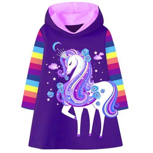 VIKITA Mädchen Kapuzenpullover Kleider Baumwolle Hoodie Herbst Winter Freizeit LH7620 12T von VIKITA