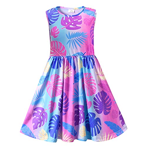 VIKITA Mädchen Kleid Sommerkleid Kinder Kleider Meerjungfrau Ärmellos JX0201 9-10 Jahre von VIKITA