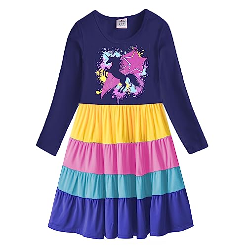 VIKITA Mädchen Kleid Sommerkleid Kinder Kleider Meerjungfrau Ärmellos LH5735 5-6 Jahre von VIKITA