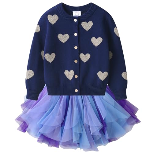 VIKITA Mädchen Kleider Baumwolle Langarm Pullover Kleid Winter TZSW3221SK219, 5-6 Jahre (116cm) von VIKITA