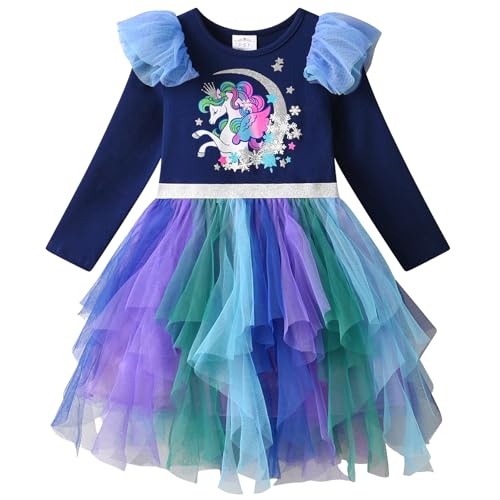 VIKITA Mädchen Kleider Kleid Tüll Prinzessinenkleid Festlicheskleid Party Hochzeit Geburtstag LH2317A 4T von VIKITA