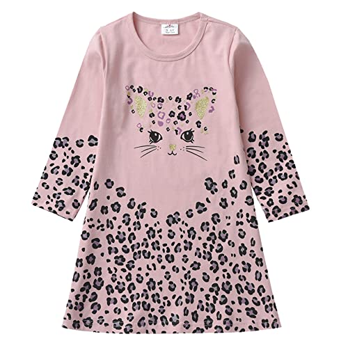 VIKITA Mädchen Kleider Langarm Baumwolle Kinder Kleid Süßes Muster LH0785 5T von VIKITA