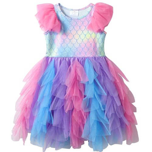 VIKITA Mädchen Kleider Meerjungfrau Kleid Tüll Party Hochzeit Kleid SH8305 4T von VIKITA