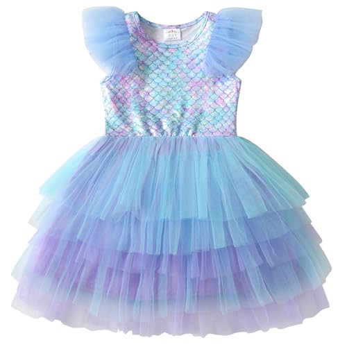 VIKITA Mädchen Kleider Meerjungfrau Prinzessin Tüll Party Hochzeit Kleid SH2313 12T von VIKITA