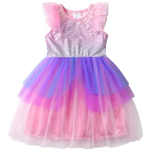 VIKITA Mädchen Kleider Meerjungfrau Prinzessin Tüll Party Hochzeit Kleid SH2314 10T von VIKITA