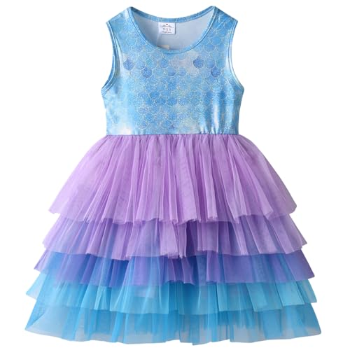 VIKITA Mädchen Kleider Meerjungfrau Prinzessin Tüll Party Hochzeit Kleid SH2322 5T von VIKITA