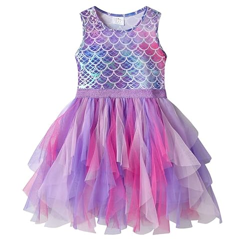VIKITA Mädchen Kleider Meerjungfrau Prinzessin Tüll Party Hochzeit Kleid SH8001 7T von VIKITA