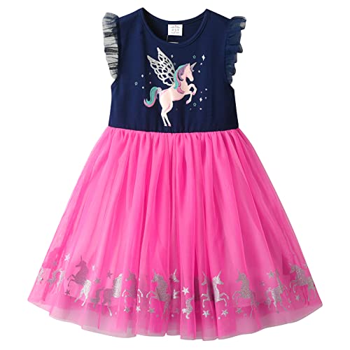 VIKITA Mädchen Kleider Sommerkleid Blume Baumwolle Lässige Kinderkleidung Gr.92-128 SH2110 3T von VIKITA