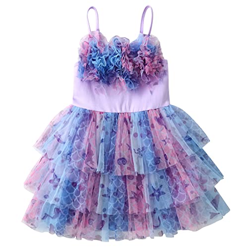 VIKITA Mädchen Kleider Sommerkleid Blume Baumwolle Lässige Kinderkleidung Gr.92-128 SH4006 5T von VIKITA