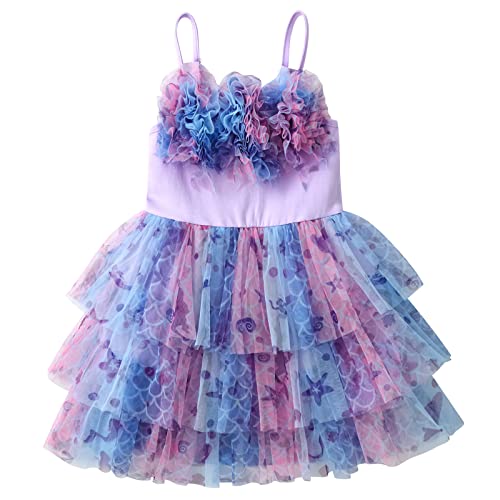 VIKITA Mädchen Kleider Sommerkleid Blume Baumwolle Lässige Kinderkleidung Gr.92-128 SH4006 7T von VIKITA