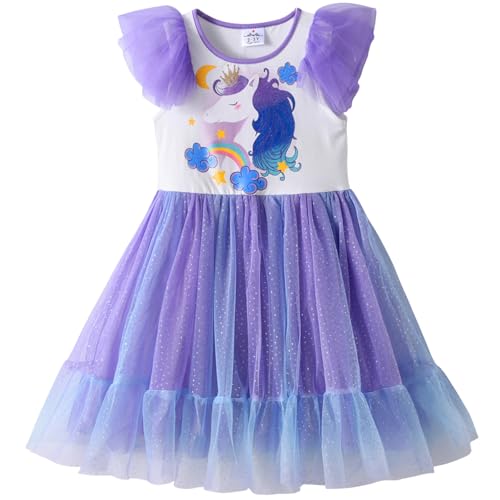 VIKITA Mädchen Kleider Sommerkleid Blume Baumwolle Lässige Kinderkleidung Gr.92-128 SH4821 6T von VIKITA