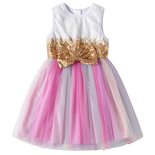 VIKITA Mädchen Kleider Sommerkleid Blume Baumwolle Lässige Kinderkleidung Gr.92-128 SH4868 3T von VIKITA