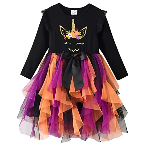 VIKITA Mädchen Kleider Winterkleid Blume Baumwolle Lässige Kinderkleidung Gr.92-128 LH4015 7T von VIKITA