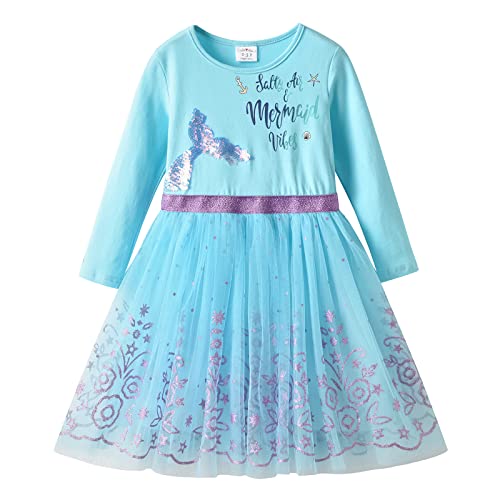 VIKITA Mädchen Kleider Winterkleid Blume Baumwolle Lässige Kinderkleidung Gr.92-128 LH4107 3T von VIKITA