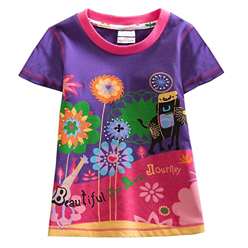 VIKITA Mädchen Kurzarm Baumwolle T-Shirt Top 1-8 Jahre S328 6T von VIKITA