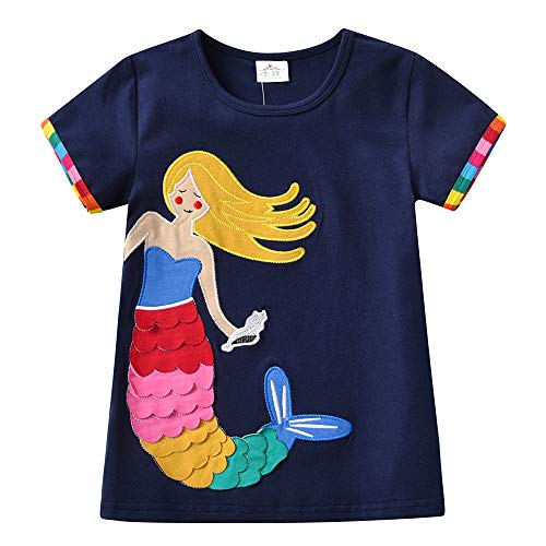 VIKITA Mädchen Kurzarm Baumwolle T-Shirt Top 1-8 Jahre S3666 8T von VIKITA