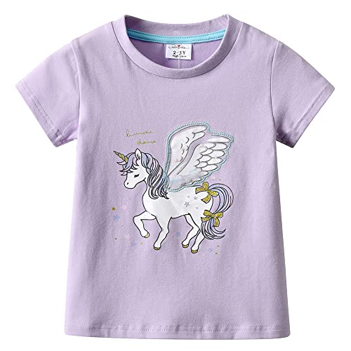 VIKITA Mädchen Kurzarm Baumwolle T-Shirt Top 1-8 Jahre S3951 5T von VIKITA