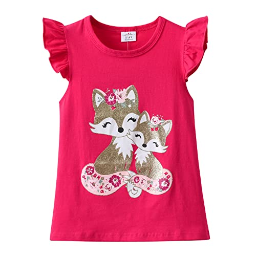 VIKITA Mädchen Kurzarm Baumwolle T-Shirt Top 1-8 Jahre S3955 4T von VIKITA