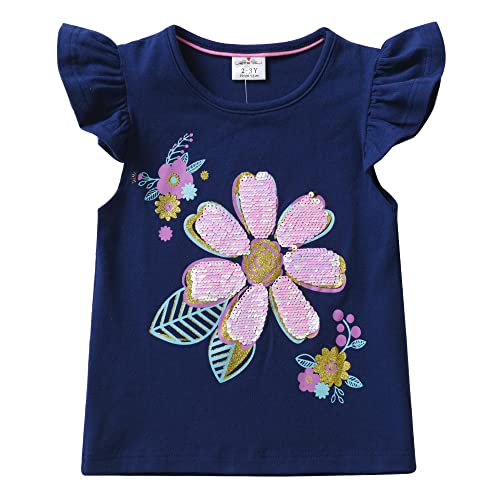 VIKITA Mädchen Kurzarm Baumwolle T-Shirt Top 1-8 Jahre S4701 4T von VIKITA