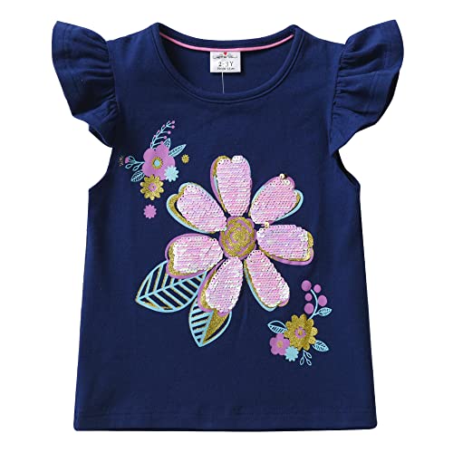 VIKITA Mädchen Kurzarm Baumwolle T-Shirt Top 1-8 Jahre S4701 5T von VIKITA