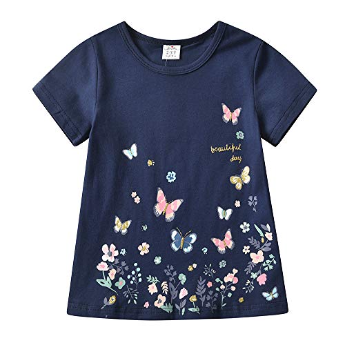 VIKITA Mädchen Kurzarm Baumwolle T-Shirt Top 1-8 Jahre S4781 10T von VIKITA