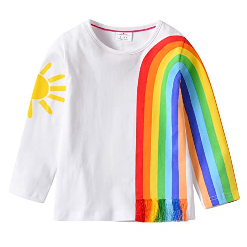 VIKITA Mädchen Langarm Baumwolle T-Shirt Top 1-8 Jahre L4703 8T von VIKITA