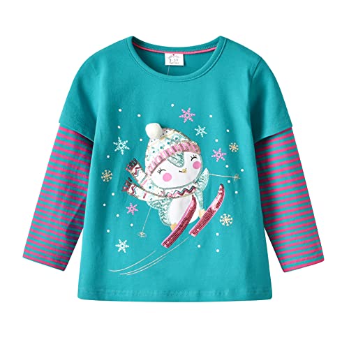 VIKITA Mädchen Langarm Baumwolle T-Shirt Top 1-8 Jahre L4710 3T von VIKITA