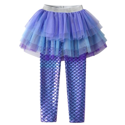 VIKITA Mädchen Leggings mit Rock Kinder Mädchen Meerjungfrau Hosen Röcke FS111 9-10 Jahre von VIKITA
