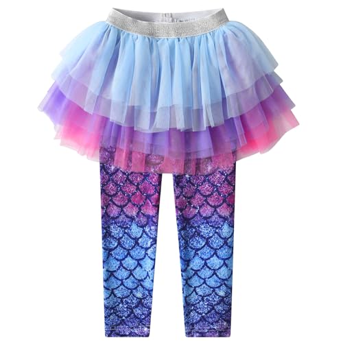 VIKITA Mädchen Leggings mit Rock Kinder Mädchen Meerjungfrau Hosen Röcke FS113 9-10 Jahre von VIKITA