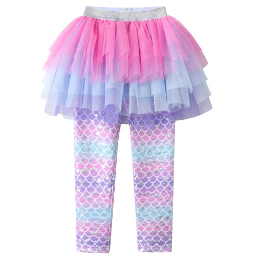 VIKITA Mädchen Leggings mit Rock Kinder Mädchen Meerjungfrau Hosen Röcke FS119 9-10 Jahre von VIKITA