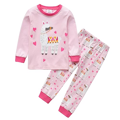 VIKITA Mädchen Schlafanzug Langarm Zweiteiliger Schlafanzüge Set Baumwolle Nachtwäsche Pyjama PL6004 7-8 Jahre von VIKITA