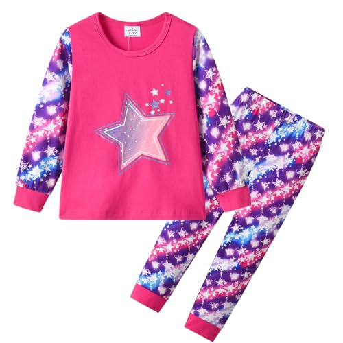 VIKITA Mädchen Schlafanzug Langarm Zweiteiliger Schlafanzüge Set Baumwolle Nachtwäsche Pyjama PL6022 5-6 Jahre von VIKITA