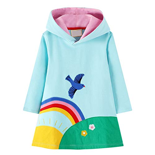 VIKITA Mädchen Sweatshirt Langarm Top Baumwolle Langarmshirt Herbst Winter Freizeit Regenbogen84 2-3 Jahre von VIKITA