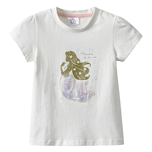 VIKITA Mädchen T-Shirt Kurzarm Top Sommer Casual Kinder Kleidung S3952 6-7 Jahre von VIKITA