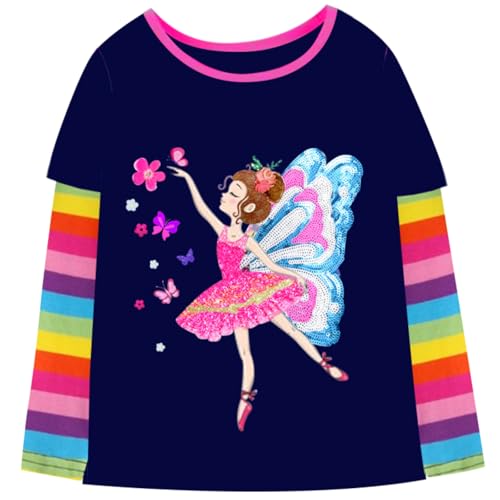 VIKITA Mädchen T-Shirt Langarm Top Winter Casual Kinder Kleidung L3116 2-3 Jahre von VIKITA
