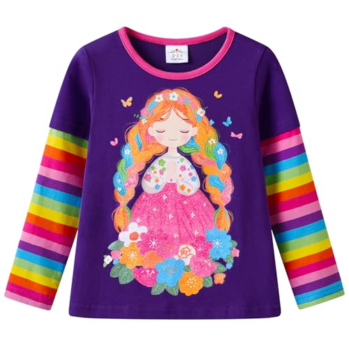 VIKITA Mädchen T-Shirt Langarm Top Winter Casual Kinder Kleidung L3122 6-7 Jahre von VIKITA
