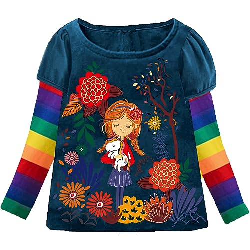 VIKITA Mädchen T-Shirt Langarm Top Winter Casual Kinder Kleidung L3665 6-7 Jahre von VIKITA